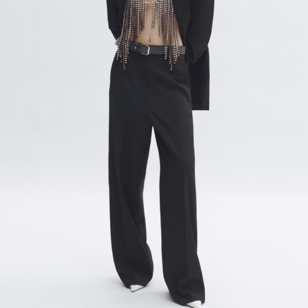 Stella McCartney x H&M High-Waisted Black Wool Suit Pants | US 8 - Picture 3 of 15